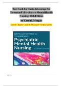 TEST BANK FOR DAVIS ADVANTAGE FOR TOWNSEND'S PSYCHIATRIC MENTAL HEALTH NURSING&comma; 11TH EDITION ELEVENTH EDITION BY KARYN I&period; MORGAN