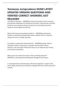 Tennessee Jurisprudence EXAM LATEST UPDATED VERSION QUESTIONS AND VERIFIED CORRECT ANSWERS JUST RELEASED