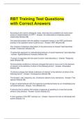 RBT Training Test Questions with Correct Answers 