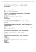 CAS 805 EXAM 1 LECTURE 2 QUESTIONS & ANSWERS