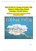 Testbank for Concepts of Genetics &lpar;12th Edition&comma; William Klug & Michael Cummings&rpar; &ndash; Complete  Chapters 1&ndash;26
