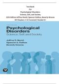 Test Bank for Psychological Disorders&colon; Science&comma; Self&comma; and Society 12th Edition Nevid &vert; All Chapters 1-15 &vert; Graded A&plus;