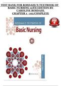 Test Bank &ndash; Rosdahl's Textbook of Basic Nursing&comma; 12th Edition&comma; Caroline Rosdahl &ndash; Complete Exam Preparation Material