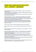FEMA 800 EXAM QUESTIONS WITH 100&percnt; CORRECT ANSWERS