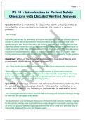 PS101&colon; Introduction to Patient Safety  Questions with Detailed Verified Answers 