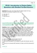 PS 101&colon; Introduction to Patient Safety  Questions with Detailed Verified Answers