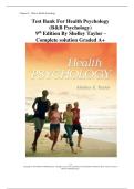 Health Psychology &lpar;B&B Psychology&rpar; &ndash; 9th Edition by Shelley Taylor &vert; Complete Test Bank with Answers