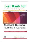 Test Bank for Lewis's Medical-Surgical Nursing in Canada&colon; Assessment and Management of Clinical Problems 5th Edition by Jane Tyerman and Shelley Cobbett  isbn-9780323791564