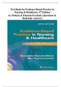 Evidence-Based Practice in Nursing & Healthcare&colon; A Guide to Best Practice &ndash; 5th Edition by Melnyk & Fineout-Overholt &vert; Complete Test Bank with Answers