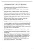 LESS STRESS MORE CARE &lpar;UTS REVIEWER&rpar;