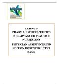 Test Bank For Lehne&rsquo;s Pharmacotherapeutics For Advanced Practice Nurses And Physician Assistants&comma; 2nd Edition by Jacqueline Burchum&semi; Laura D&period; Rosenthal&vert;9780323598125&vert; All Chapters &lpar;1- 92&rpar;&vert;LATEST&vert;2025