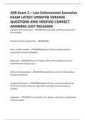 ASB Exam 2 &ndash; Law Enforcement Scenarios EXAM LATEST UPDATED VERSION QUESTIONS AND VERIFIED CORRECT ANSWERS JUST RELEASED