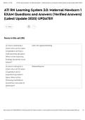 ATI RN Learning System 3&period;0&colon; Maternal Newborn 1 EXAM Questions and Answers &lpar;Verified Answers&rpar; &lpar;Latest Update 2025&rpar; UPDATE&excl;&excl;