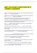 MISY 3310 EXAM 2 QUESTIONS WITH CORRECT ANSWERS 