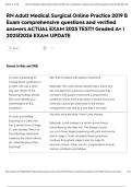 RN Adult Medical Surgical Online Practice 2019 B Exam comprehensive questions and verified answers ACTUAL EXAM 2025 TEST&excl;&excl; Graded A&plus; &vert; 2025&vert;2026 EXAM UPDATE