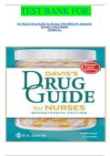 TEST BANK FOR:  For Davis's Drug Guide For Nurses 17th Edition By Vallerand, Sanoski Latest Update  Graded A+.