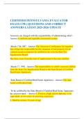 CERTIFIED PENNSYLVANIA EVALUATOR EXAM &lpar;CPE&rpar; QUESTIONS AND CORRECT ANSWERS LATEST 2025-2026 UPDATE