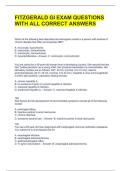 FITZGERALD GI EXAM QUESTIONS WITH ALL CORRECT ANSWERS
