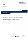 Edexcel AS&sol;A GCE Chemistry 8CH01&sol;9CH01 Data Booklet &sol; Nov 2008 &sol; Score 100&percnt; Study Guide