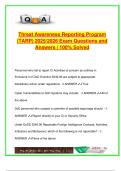 Threat Awareness Reporting Program &lpar;TARP&rpar; Exam 2025&sol;2026 &ndash; 100&percnt; Correct Q&A &ndash; Espionage Indicators&comma; CI Reporting&comma; DoDD 5240&period;06