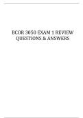 BCOR 3050 EXAM 1 REVIEW QUESTIONS & ANSWERS