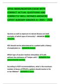 APHA IMMUNIZATION EXAM WITH CORRECT ACTUAL QUESTIONS AND CORRECTLY WELL DEFINED ANSWERS LATEST ALREADY GRADED A&plus; 2025 &ndash; 2026