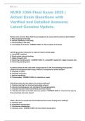 NURS 3366 Final Exam 2025 &vert;  Actual Exam Questions with  Verified and Detailed Answers&vert;  Latest Genuine Update&period;