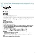 Actual 2025 AQA A-LEVEL DANCE 7237&sol;W Component 2 Merged Question Paper &plus; Mark DANCE Component 2 Critical engagement Tuesday 21 May 2025 Morning Time allowed&colon; 2 hours 30 minutes Materials For this paper you must have&colon; &bull; an AQA 12-page answer book&period; Instruct