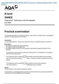 Actual 2025 AQA A-LEVEL DANCE 7237&sol;X Component 1 Merged Question Paper &plus; Mark Scheme