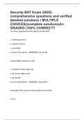 Security BST Exam &lpar;2025&rpar; comprehensive questions and verified detailed solutions &lpar; MULTIPLE CHOICES&rpar;&vert;complete solutions&vert;A&plus; GRADED &vert;100&percnt; CORRECT&excl;&excl;