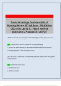 Davis Advantage Fundamentals of Nursing Review 11 Test Bank &vert; 5th Edition &lpar;2024&rpar; by Leslie S&period; Treas &vert; Verified Questions & Answers &vert; Full PDF
