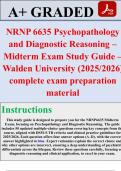 NRNP 6635 Psychopathology Diagnostic Reasoning Bundle Actual Exam 2026&sol;2027 &ndash; Detailed Rationales &vert; Pass Guaranteed &ndash; 100&percnt; Verified &ndash; A&plus; Graded