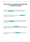 NYS FUNERAL LAW EXAM REVIEW QUESTIONS & VERIFIED SOLUTIONS