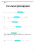 NBCSN - SCHOOL NURSE CERTIFICATION EXAM QUESTIONS & CORRECT ANSWERS