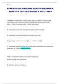 PEARSON VUE NATIONAL HEALTH INSURANCE PRACTICE TEST QUESTIONS & SOLUTIONS