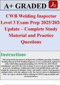 CWB Welding Inspector Level 3 Exam Prep 2025/2026 Update – Complete Study Material and Practice Questions
