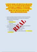 LATEST 2026 ATI MENTAL HEALTH B REAL EXAM WITH 70 QUESTIONS AND 100&percnt; CORRECT ANSWERS &lpar;WELL HIGHLIGHTED ANSWERS&rpar;&vert;&vert; 2026 ATI MENTAL HEALTH B&lpar;GUARANTEED PASS&excl;&rpar;