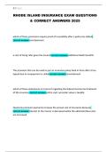 RHODE ISLAND INSURANCE EXAM QUESTIONS & CORRECT ANSWERS 2025