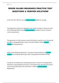 RHODE ISLAND INSURANCE PRACTICE TEST QUESTIONS & VERIFIED SOLUTIONS