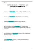 ECON-B 251 EXAM 1 QUESTIONS AND VERIFIED ANSWERS 2025
