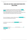 SFSU BIO 230 FINAL EXAM QUESTIONS WITH SOLUTIONS