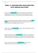 NURS 114- MIDTERM PREP EXAM QUESTIONS WITH VERIFIED SOLUTIONS