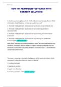 NUR 114 PERFUSION TEST EXAM WITH CORRECT SOLUTIONS