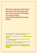 ARFF Driver Operator Exam&vert; Brand New Expert Exam Questions with Clear Correct Answers&vert; All Graded A&plus;&vert; Latest Premium Update&lpar;2025&rpar;&vert;&vert;100&percnt; Guaranteed Success&period;