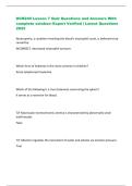 HCR240 Lesson 7 Quiz Questions and Answers With  complete solution&ndash;Expert Verified &vert; Latest Questions  2025 