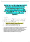 Latest NR 326 MENTAL HESI 70&plus; Questions And Correct Answers &lpar;With Rationales&rpar; 2025-2026 &vert;Latest Update &vert;Graded A&plus;&vert;&vert; NR 326 MENTAL HESI&lpar;70 Plus QS & AS With Rationales&rpar; Best For Practice