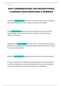 D005 CONSIDERATIONS FOR INSTRUCTIONAL PLANNING EXAM QUESTIONS & ANSWERS