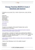 Portage Nutrition BIOD121 Exam 4  Questions and Answers 