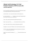 Milady Nail Technology Ch 5 Nail Product Chemistry &lpar;NEW&rpar; exam with correct answers&period;
