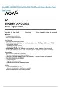 Actual 2025 AQA AS ENGLISH LANGUAGE 7701&sol;2 Paper 2 Merged Question Paper &plus; ENGLISH LANGUAGE Paper 2 Language varieties Monday 20 May 2025 Morning Time allowed&colon; 1 hour 30 minutes Materials For this paper you must have&colon; &bull; an AQA 12-page answer book&period; Instruc